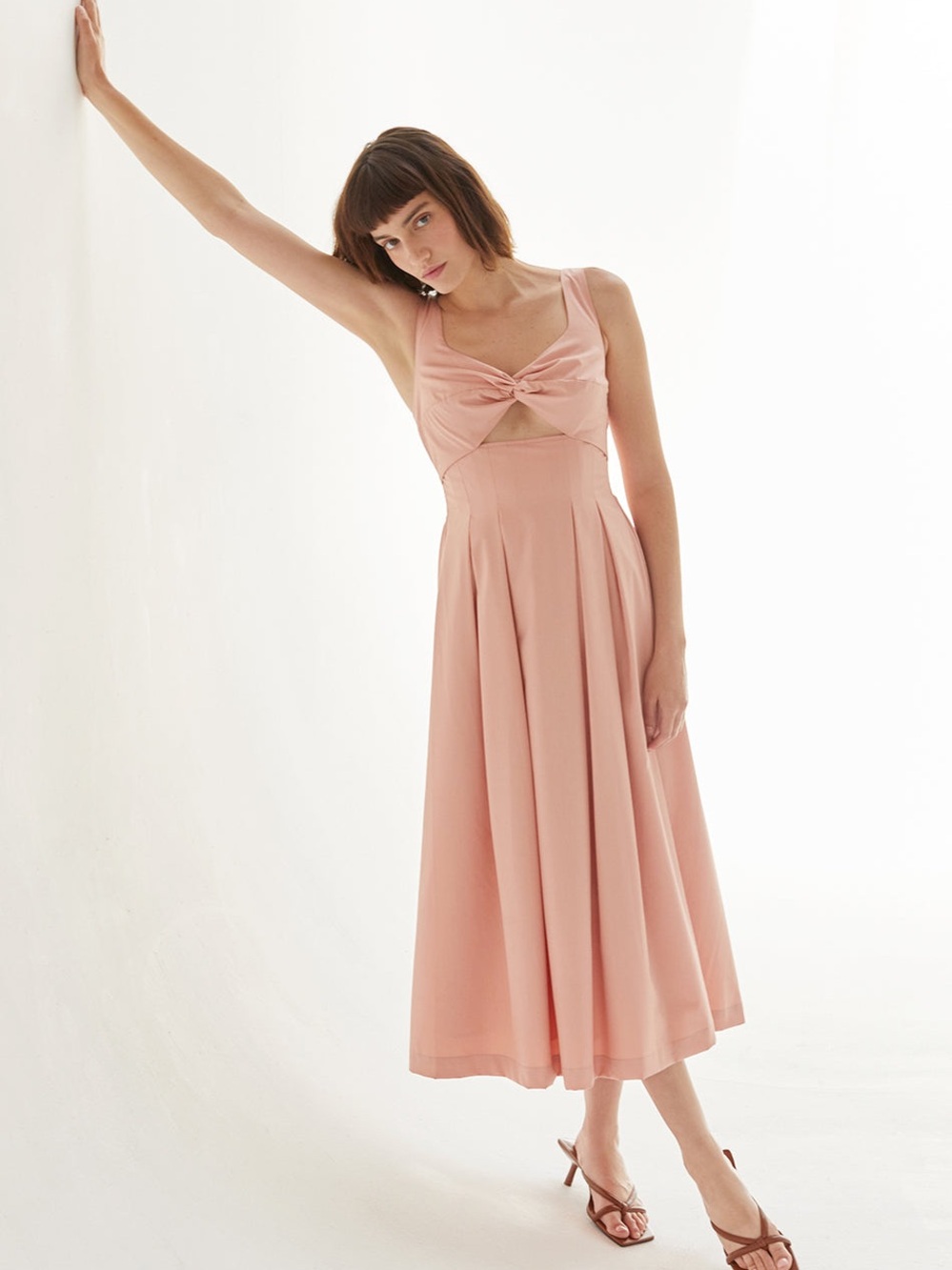 Crescent Isabelle Sweetheart Keyhole Midi Dress